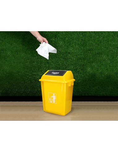 Papelera contenedor q-connect plastico con tapa...