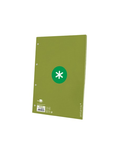 Recambio antartik a4 80 hojas 90gr cuadro 5mm 4 taladros 1 banda con marco color verde