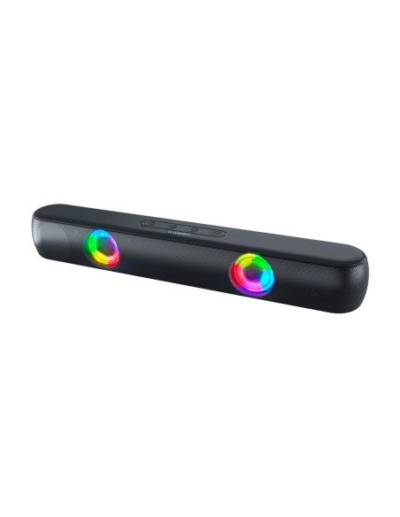 Barra de sonido q-connect bluetooth con iluminacion led y control de volumen color negro