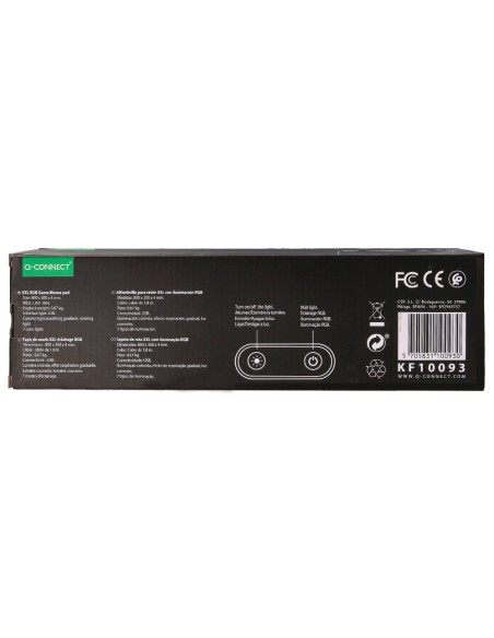 Alfombrilla para raton q-connect xxl iluminacion led conexion usb color negro 800x300x4 mm
