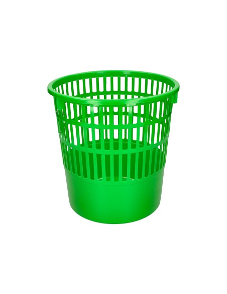 Papelera plastico q-connect 15 litros rejilla color verde 285x290 mm