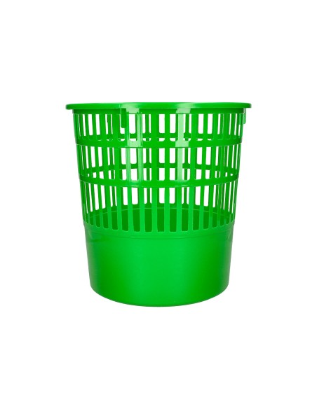 Papelera plastico q-connect 15 litros rejilla color verde 285x290 mm