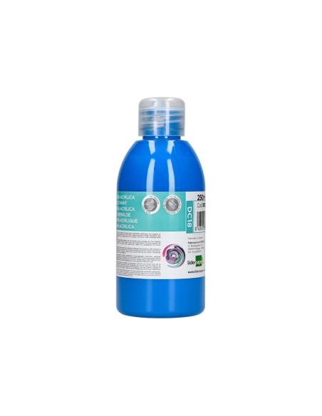 Pintura acrilica liderpapel bote de 250 ml cian