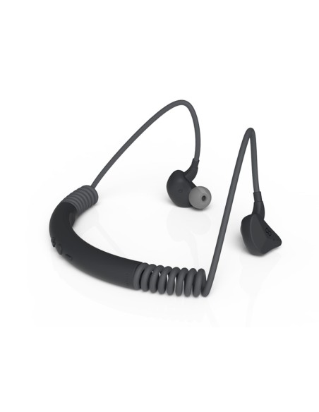 Auriculares groovy sport bluetooth neckband con microfono color gris oscuro