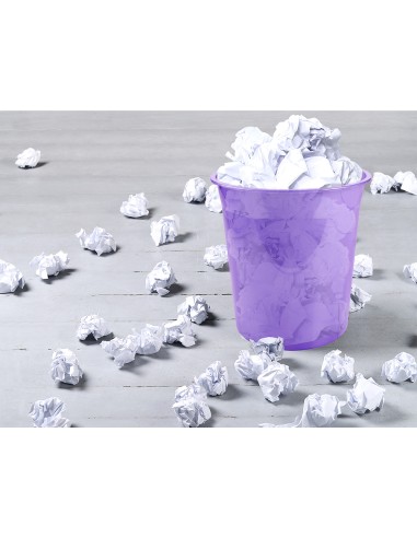 Papelera plastico liderpapel lavanda...