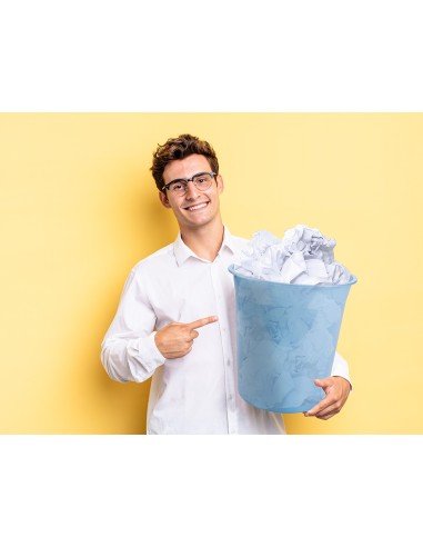 Papelera plastico liderpapel celeste...