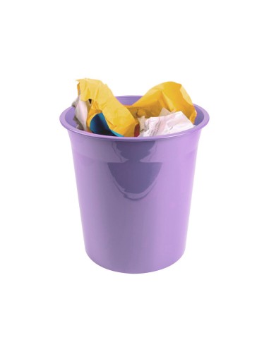 Papelera plastico liderpapel lavanda opaco 13...