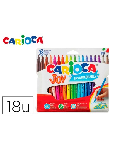 Rotulador carioca joy caja de 18 unidades...