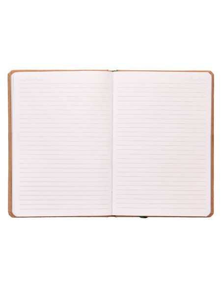 Libreta liderpapel ecouse 100% reciclada a5 96 hojas 70gr horizontal con gomilla y marca paginas