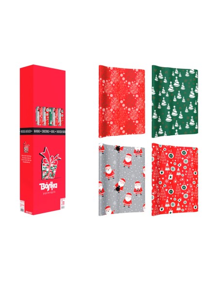 Papel de regalo basika navidad rollo ancho 1 m longitud 3 m modelos surtidos gramaje 50 gr