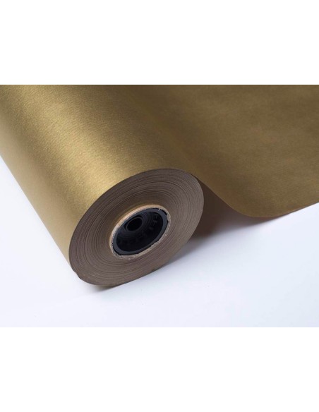 Papel de regalo basika metalizado oro bobina ancho 62 cm longitud 80 m