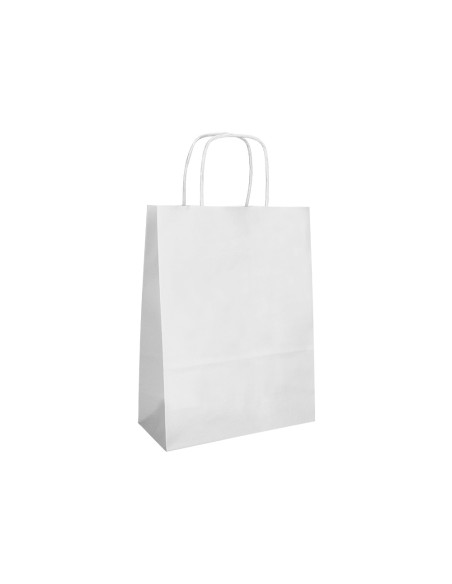 Bolsa papel q-connect celulosa blanco s con asa retorcida 240x320x100 mm