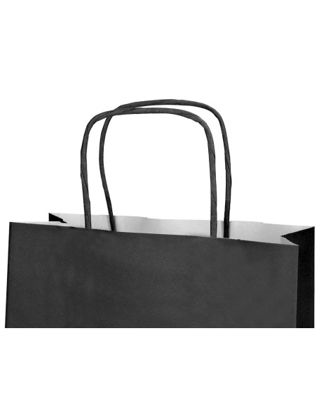 Bolsa papel q-connect celulosa negro xs con asa retorcida 180x240x80 mm