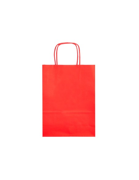 Bolsa papel q-connect celulosa rojo xs con asa retorcida 180x240x80 mm