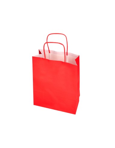 Bolsa papel q-connect celulosa rojo xs con asa...