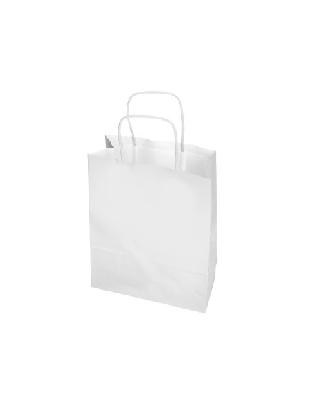 Bolsa papel q-connect celulosa blanco xs con asa retorcida 180x240x80 mm