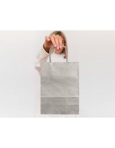 Bolsa papel q-connect kraft plata xs con asa...