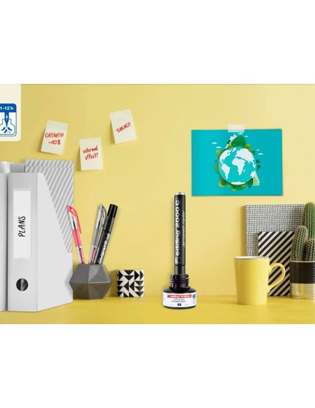 Tinta rotulador edding mtk25 con sistema capilar color negro bote 25 ml