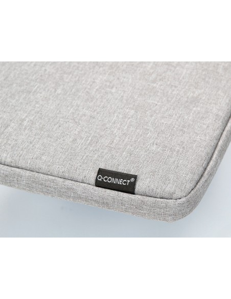 Funda para portatil q-connect 13,3\" con asa 1 bolsillo exterior con cremallera color gris 350x250x25 mm