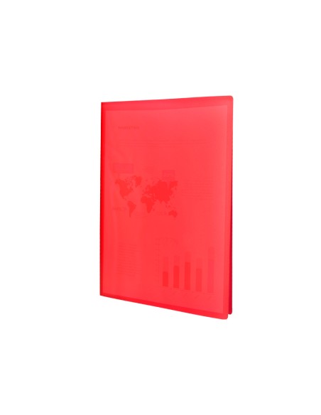 Carpeta liderpapel escaparate 40 fundas polipropileno din a3 rojo translucido