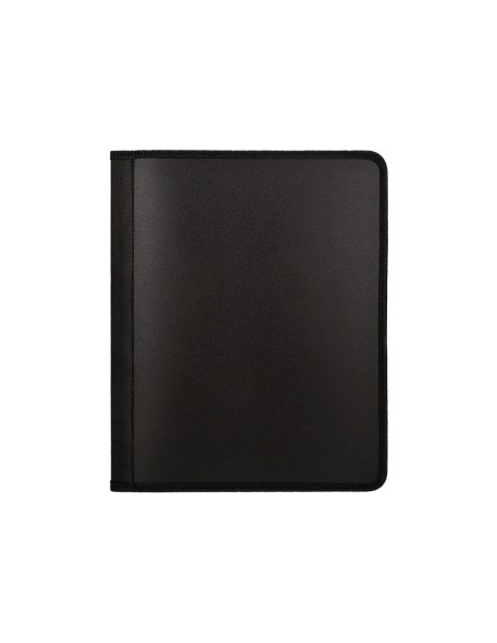 Carpeta liderpapel 4 anillas 25 mm polipropileno cierre cremallera 4 bolsillos interiores con ribete color negro