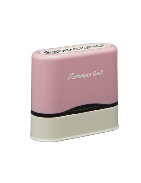Sello x stamper quix nombre personalizable color rosa 9,5x46 mm qn41