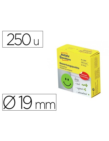 Etiqueta adhesiva avery smile verde sonriente...
