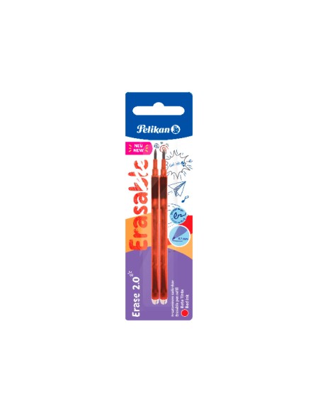 Recambio roller pelikan erase 2.0 color rojo blister de 2 unidades