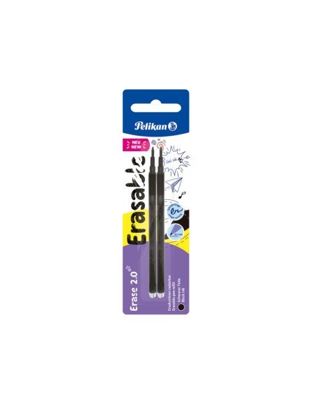 Recambio roller pelikan erase 2.0 color negro blister de 2 unidades