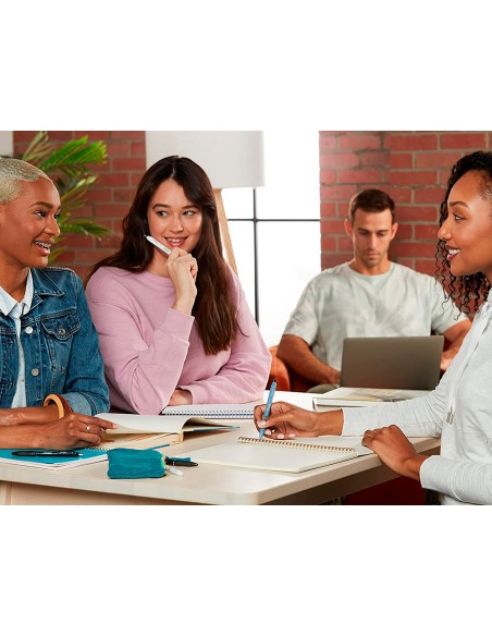 Boligrafo sharpie fashion retractil tinta gel azul 0,7 mm color azul hielo y blanco