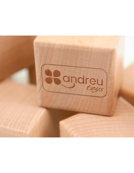 Juego didactico andreutoys 10 cubos sensoriales con sonido madera