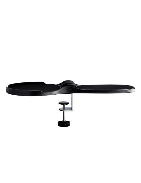 Reposabrazos ergonomico q-connect con alfombrilla de raton y apoyo de muñeca color negro 220x140x480 mm