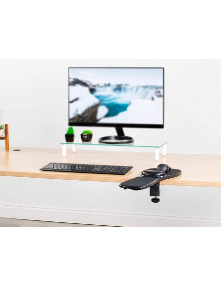 Reposabrazos ergonomico q-connect con alfombrilla de raton y apoyo de muñeca color negro 220x140x480 mm