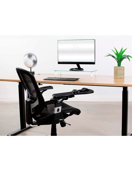 Reposabrazos ergonomico q-connect con alfombrilla de raton y apoyo de muñeca color negro 220x140x480 mm