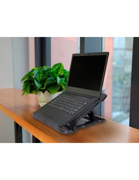 Soporte q-connect para portatil hasta 17\" ajustable 7 angulos diferentes color negro 260x280x60 mm