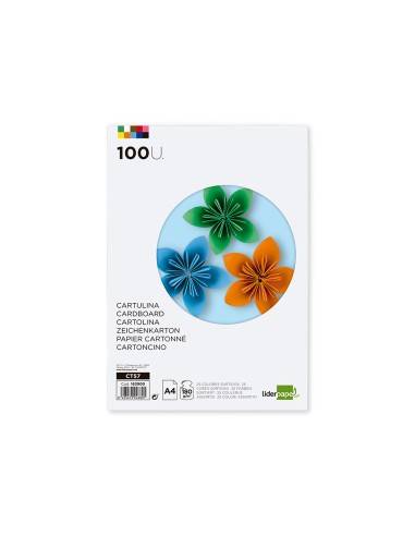 Cartulina liderpapel a4 180g/m2 25 colores...