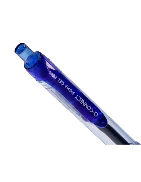 Boligrafo q-connect sigma retractil con sujecion de caucho tinta gel 0,5 mm color azul