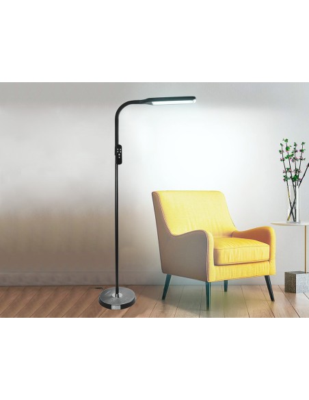 Lampara de suelo q-connect 15w con control remoto altura 146 cm color negro