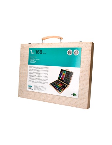 Estuche de pintura liderpapel madera 168 piezas...