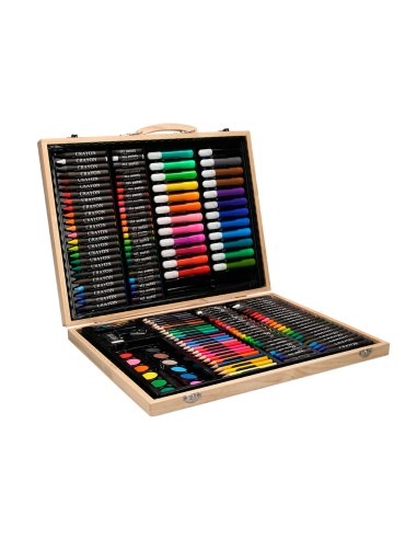 Estuche de pintura liderpapel madera 168 piezas...