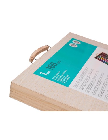 Estuche de pintura liderpapel madera 168 piezas...