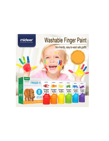 Juego mideer pinturas para dedos 6 colores