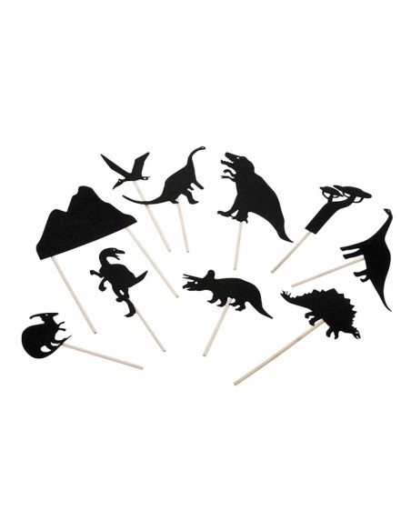 Juego mideer titeres de sombras dinosaurios