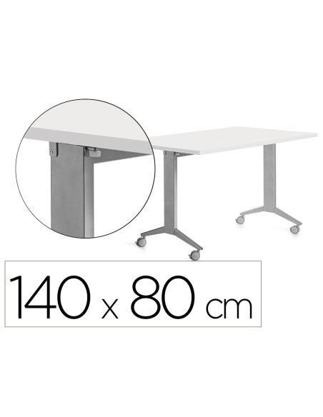 Mesa rocada 2001fd04 con tablero abatible color gris/blanco 140x80 cm
