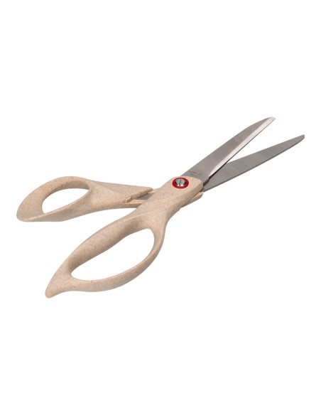 Tijera oficina liderpapel acero inoxidable mango eco material 8\" 21,5 cm en blister