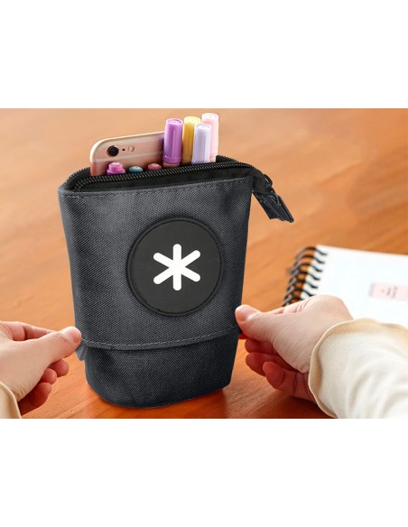 Estuche portatodo antartik cubilete color negro 190x60x80 mm