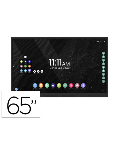 Pantalla interactiva rocada cristal templado 65\" multitactil wifi con altavoces usb thunderbolt