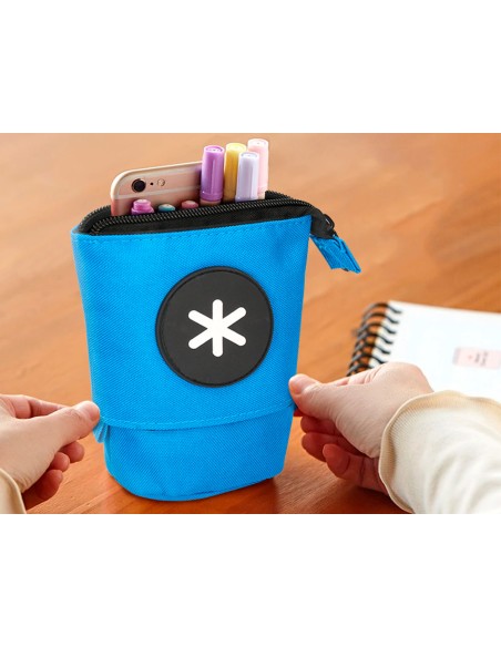 Estuche portatodo antartik cubilete color azul 190x60x80 mm