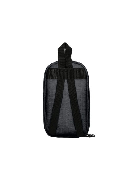 Estuche portatodo antartik forma de mochila con bolsillo y 4 departamentos color negro 230x50x120 mm