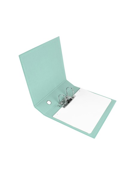 Archivador de palanca liderpapel a4 color system forrado sin rado lomo 80 mm menta compresor metalico